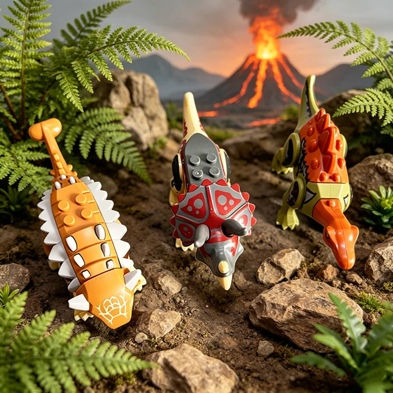 Dinosaur Figures World Building Blocks Set Jurassic Dino Model Educational STEM Bricks DIY Assemble Toys for Kids Birthday Gifts