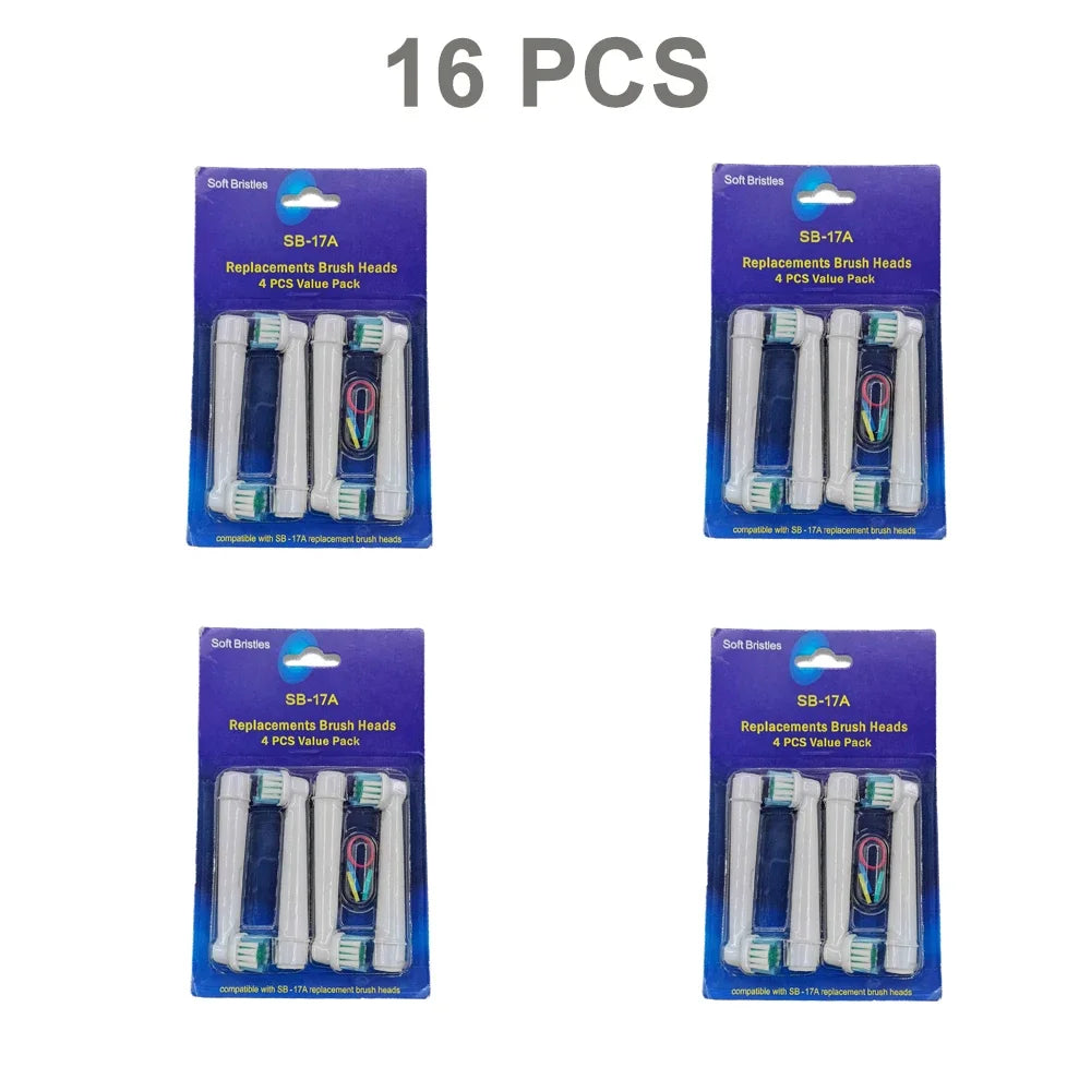 16/20pcs Oral A B Sensitive Gum Care Electric Toothbrush Replacement Brush Heads Sensitive Brush Heads Extra Soft Bristles