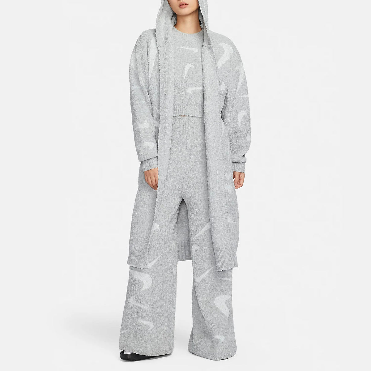Nike genuine spring new women's loose knit long hooded jacket FD4283-077