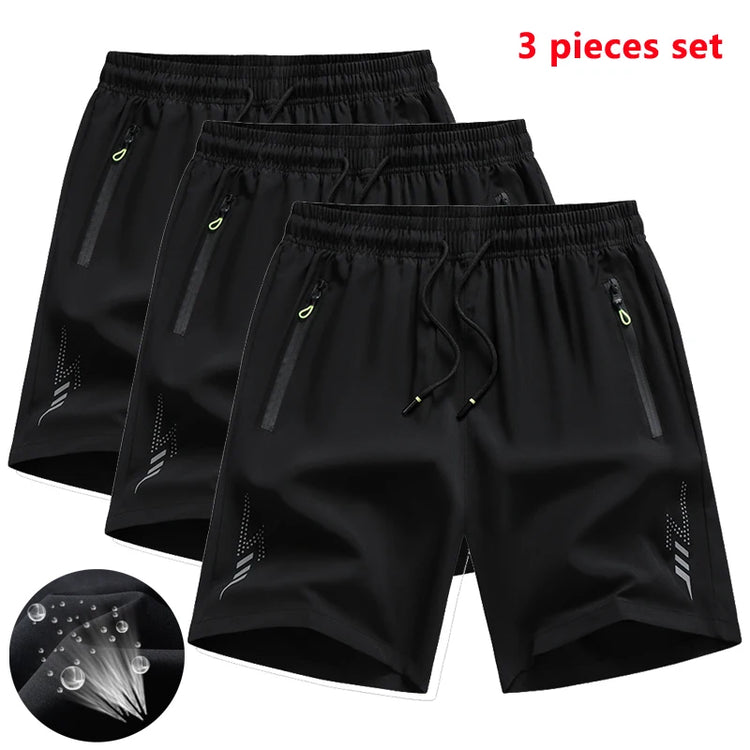 3 Pieces New Running Shorts Men Gym Sports Shorts Quick Dry Workout Training Fitness Jogging Short Pants Man Summer Board Shorts