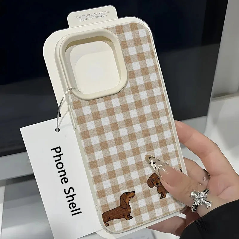 Black Polka Dot Dachshund Pattern Soft TPU Cover For iPhone 17 16 15 14 Plus 13 12 11 Pro MAX 17 Air Soft Sililcone Phone Cover