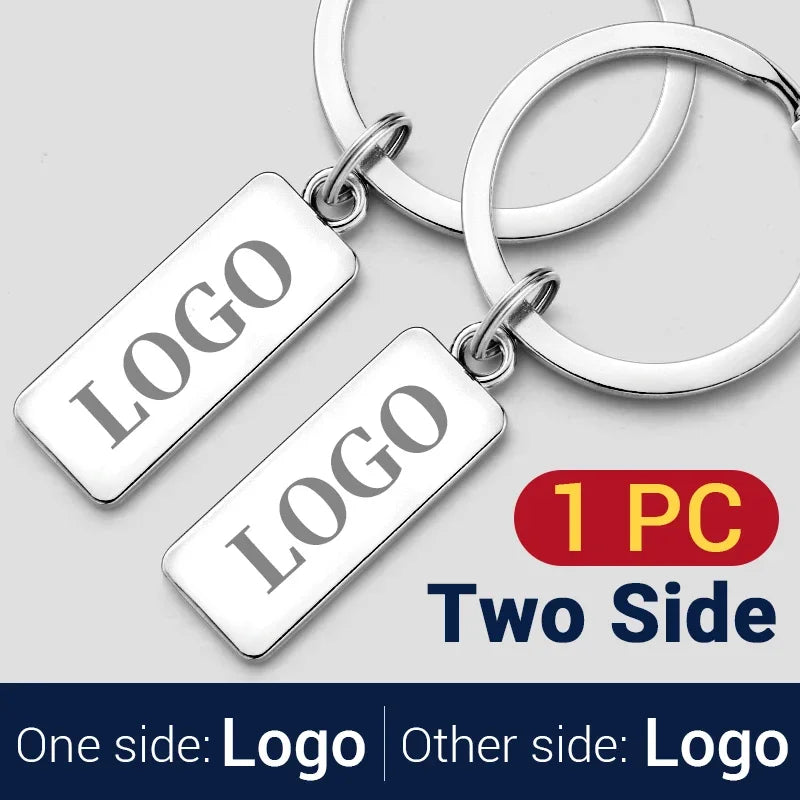 Customized Engraved Name Plate Number Keychain For Car Logo Personalized Anti-lost Keyring Key Chain Ring Best Gift P009C