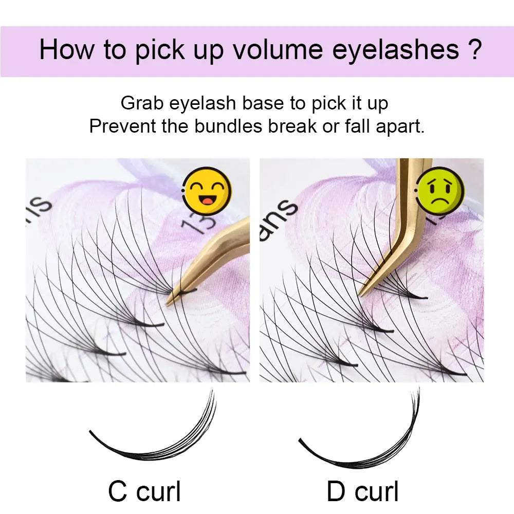 NAGARAKU 320fans Premade Fans Eyelash Extensions All Sizes Pointy Base Volume Sharp Narrow Stem 9-14mm Mix Clusters