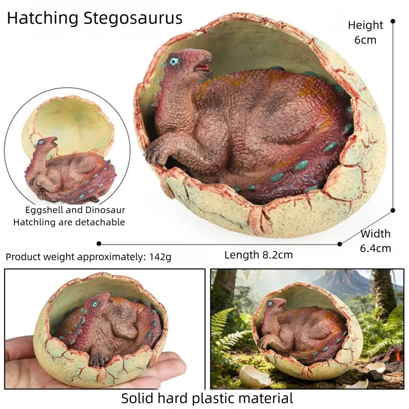 Realistic Hatching Dinosaur Egg Model T-Rex Spinosaurus Velociraptor Pterosaur Figurine Statue Home Decor Collection Ornaments