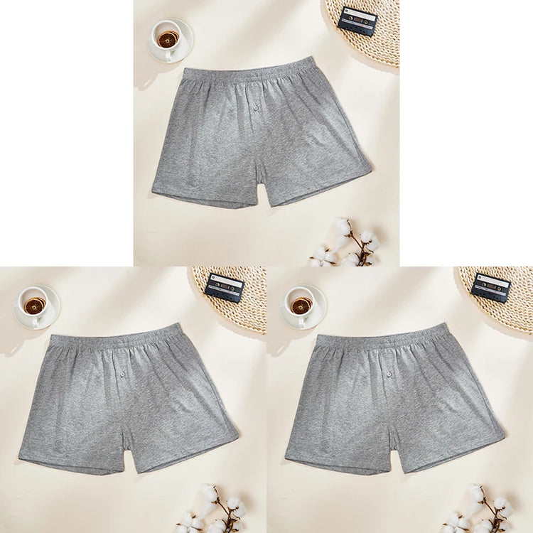 3PCS Cotton Soft Aloe Pants Breathable Comfortable Men's Underwear Home Leisure Loose Men's Panties Soft Seamless Boxer Briefs