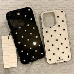 Minimalist Black White Polka Dot Phone Case For iPhone 17 Air 16 E 15 14 13 12 11 Pro Max Plus XR XS MINI Shockproof Soft Cover