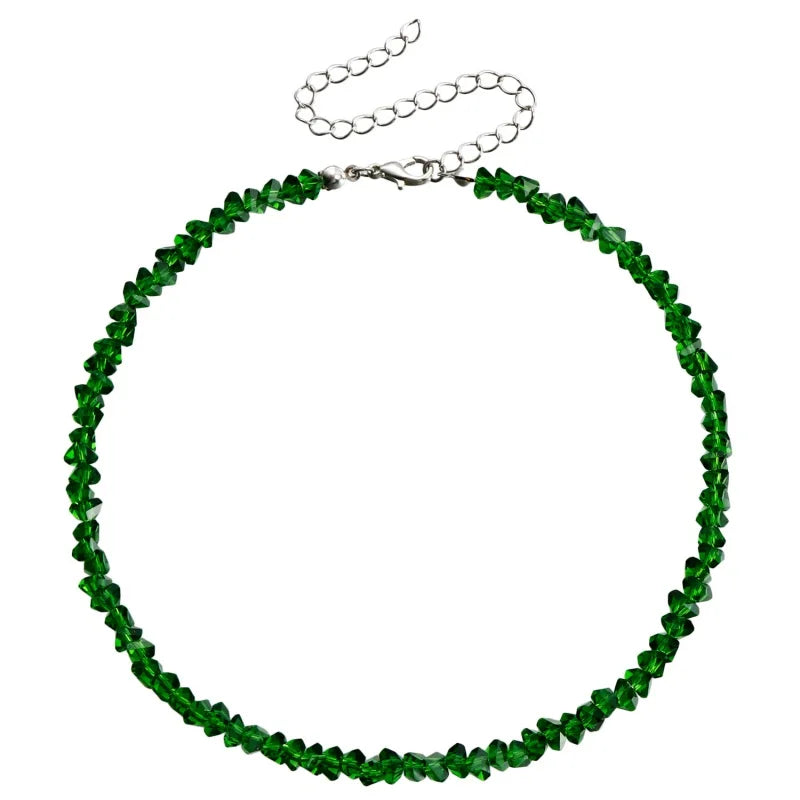 Transparent Crystal Irregular Beaded Choker Necklace for Women Korean Collarbone Clavicle Chain on the Neck Collar Jewelry