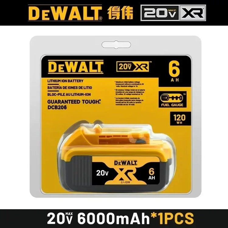 100% Genuine Dewalt 20V 6AH Battery, Rechargeable Lithium Ion Battery, Dewalt DCB200DCBL722/DCL050/DCF850Power Tool Replacement
