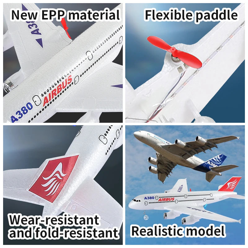 DWI Remote Control Aircraft 2.4G EPP Foam Remote Control Toy A380 Passenger Aircraft Model Drone Children's Gift