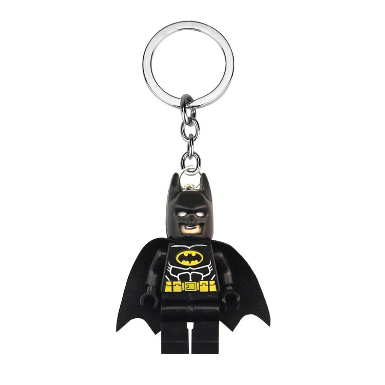 Kawaii  Building Block Minifigure Keychain,Iron Man Spider-Man Superman Key Ring,Backpack Pendant,Birthday Gift
