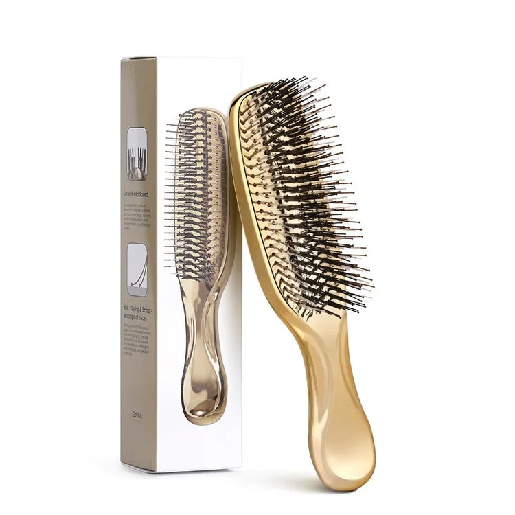 Japanese Premium Head Massager Scalp Brush Hair Massager Shampoo Brush Wet Plastic Detangling Brush Hair Cleaning Comb Rose Gold