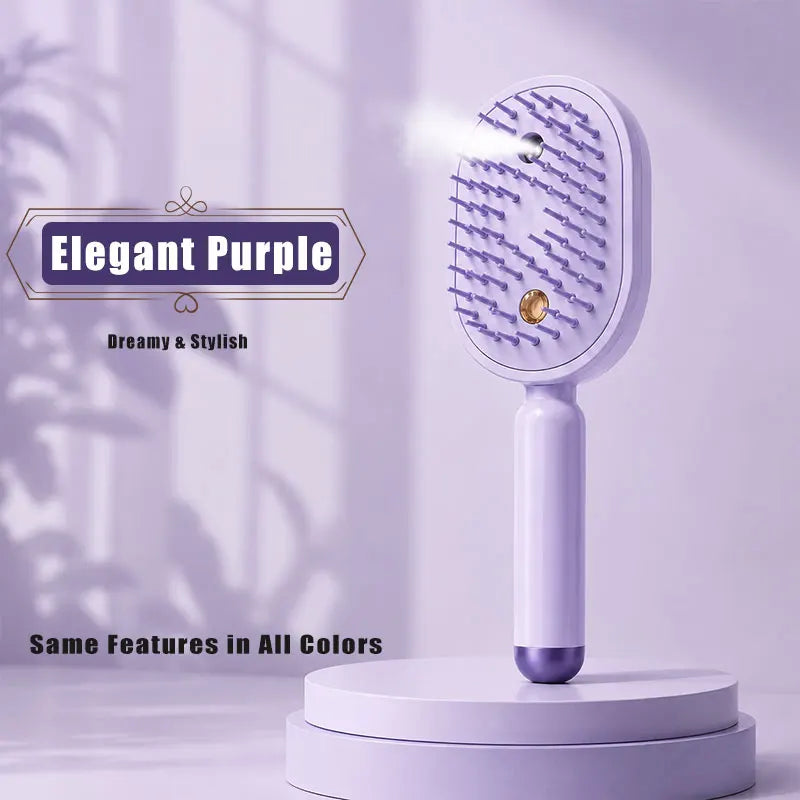 Electric Spray Hair Brush Nano Mist Scalp Massage Comb Rechargeable Air Cushion Detangling Hair Brush for Home Use