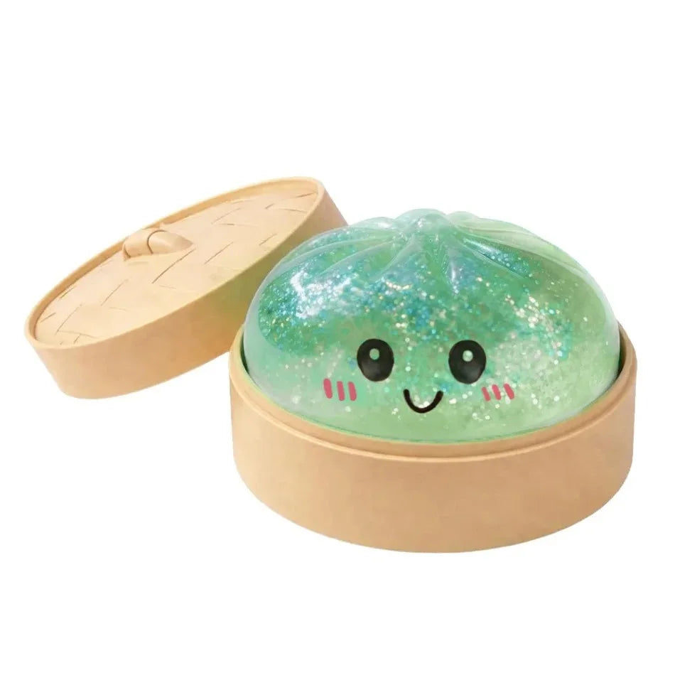 Colorful 6 Styles Glitter Dumpling Glitter Dumpling Squishy with Box Dumplings Sensory Squeeze Toy for Stress Relief Toys