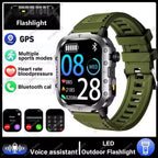 2026 New Rugged Military GPS Smart Watch Men Bluetooth Call Health Monitoring Sports 5ATM Waterproof Smartwatches Man Pk HT30