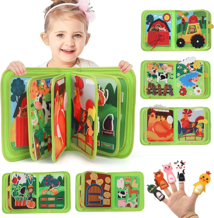 Baby Toys Busy Book for 1 2 3 Year Old, Toddlers Montessori Farm Busy Book