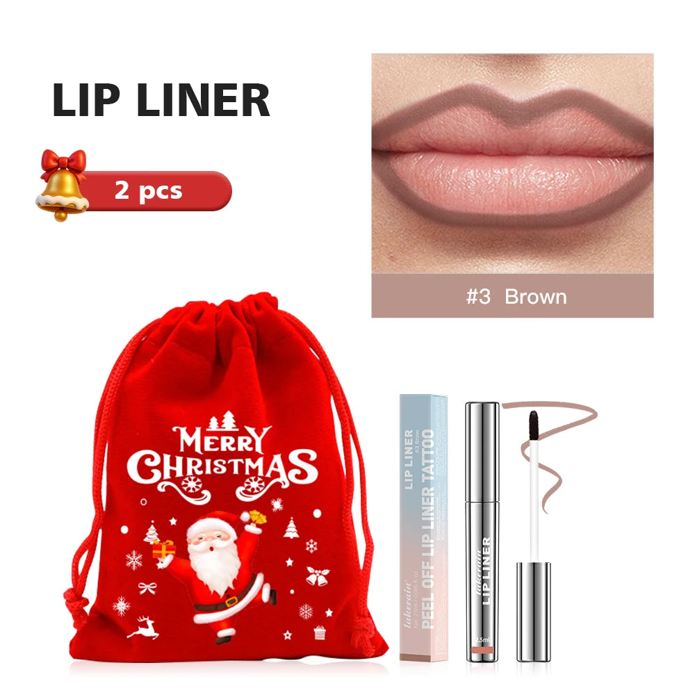 Waterproof Lip Liner Peel Off Tattoo Lipgloss Waterproof Long Lasting Matte Lip Tint Brown Contour Tear-off Lips Stain Cosmetic