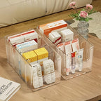 Acrylic Medicine Organizer Tray With Handle For Kitchen Bathroom Countertop Storage And Pill Organization Produce Box Bowl