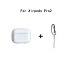 Clear Soft TPU Earphone Case for Airpods 4 3 2 1 Pro Pro2 Pro 3 Shockproof with Lanyard Strap for Airpods 4 Charging Case Cover