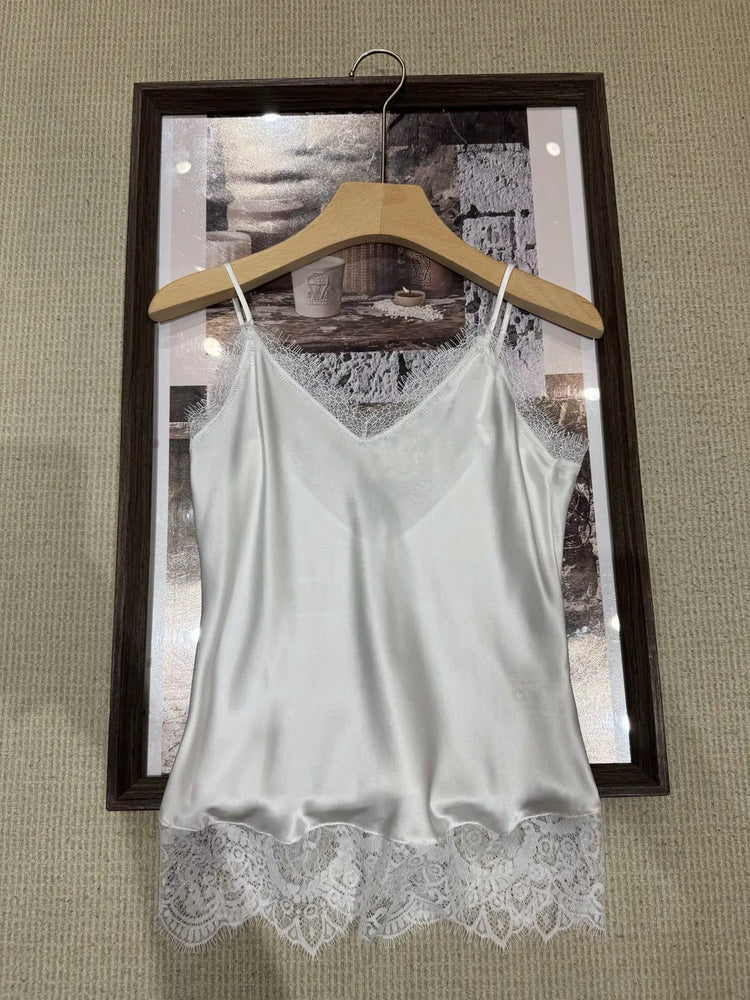 women's 100% Silk Sleeveless Top High Quality Super Soft Tank Top 2026 New Luxury Design Tops
