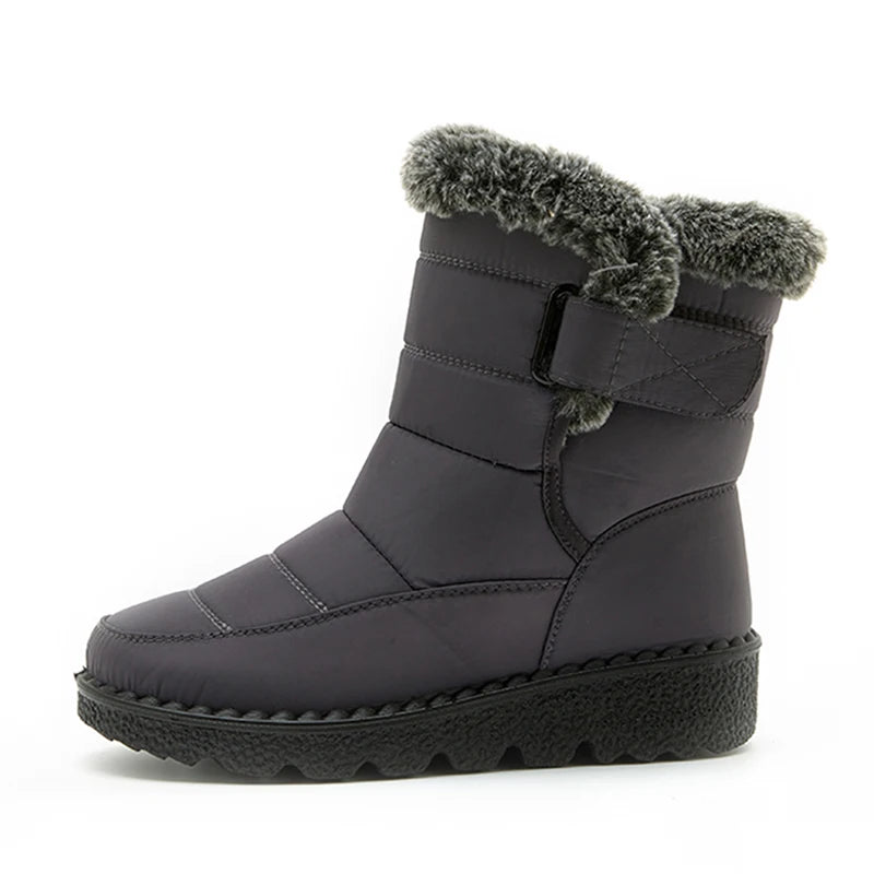 2026 Waterproof Snow Boots for Women Winter Shoes Faux Fur Plush Ankle Boots Woman Plus Size Non-Slip Warm Cotton Botas Mujer