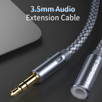 Essager Headphone Extension Cable Jack 3.5mm Audio Aux Cable 3.5 mm Female Splitter Speaker Extender Cord For Earphone Adapter
