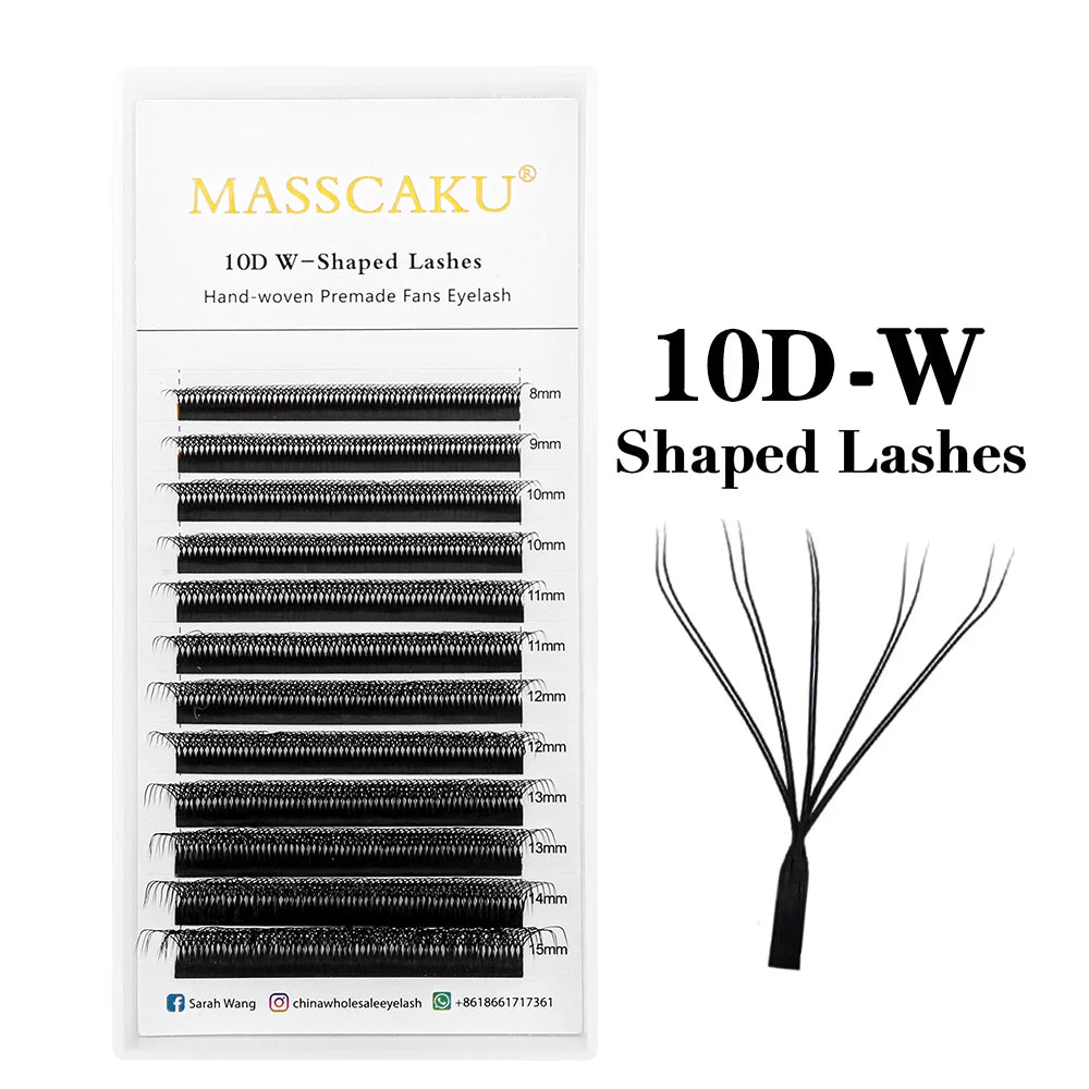 MASSCAKU 3D 6D 8D W Shape Lashes Global Wholesale Eyelash Clusters Easy Fan Volume Wispy Fake Lash Premium Dense Cilia Supplier