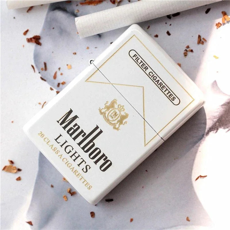 Marlboro Grinding Wheel Lighter, White Paint Green Label Red Label, Multi-color Selection, Men's Gift Wholesale