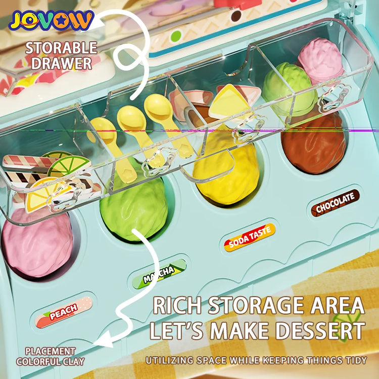 Children's Color Clay Noodle Machine DIY Play Dough Tools Ice Cream Plasticine Mold Kit Puzzle Toys for Boys Girls Birthday Gift