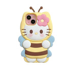 Sanrio 3D Cartoon Hello Kitty Bow Cute Phone Case For iPhone 17 16 15 14 13 12 Pro Max 11 Xs XR 7 8 Plus SE Soft Silicone Cover