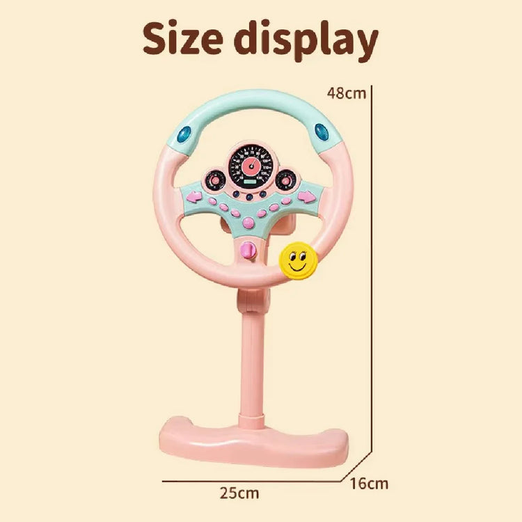 Electric Simulated Driving Steering Three-Dimensional Portable Wheel Copilot Toy Light And Sound Educational Children's Gifts