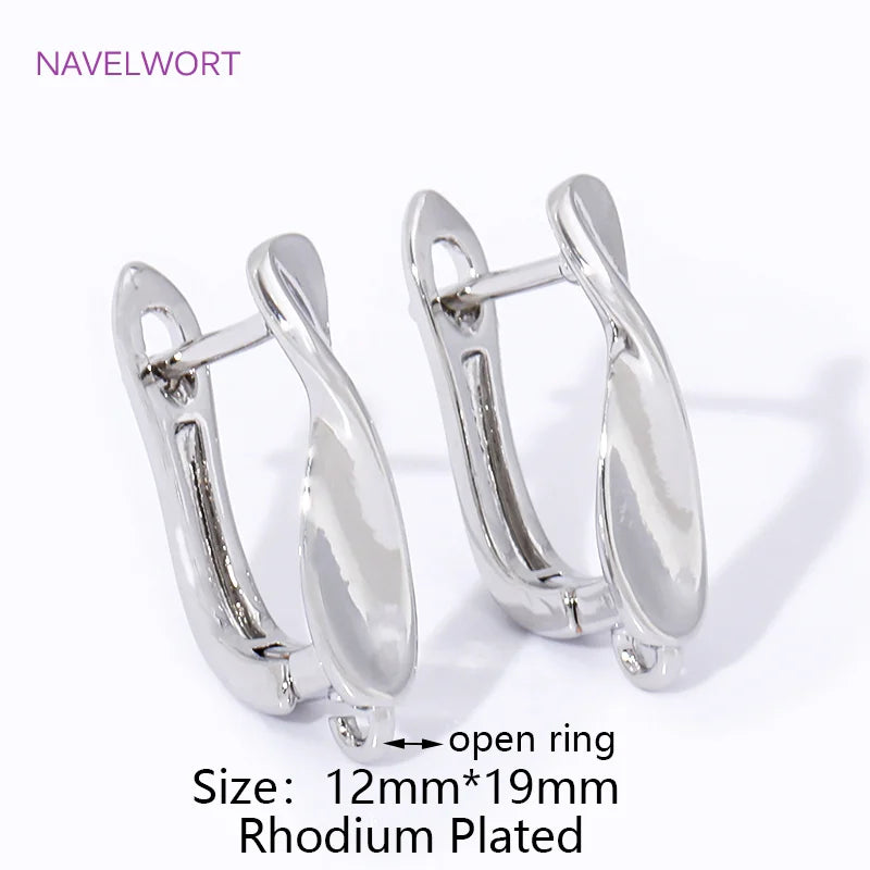 DIY Earring Making Accessories 18K Gold Plated Smooth Earring Hook Clasps Brass Metal Earwires Hooks,Jewelry Making Supplies