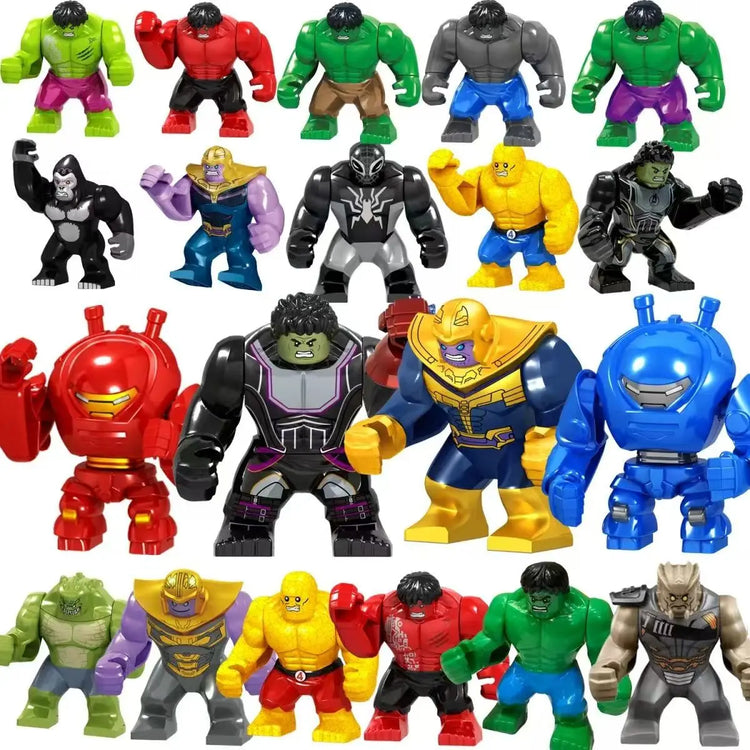 Marvel building blocks, Spider Man Venom, Hulk and Red, assembled doll toy anime characters, birthday and Christmas gifts