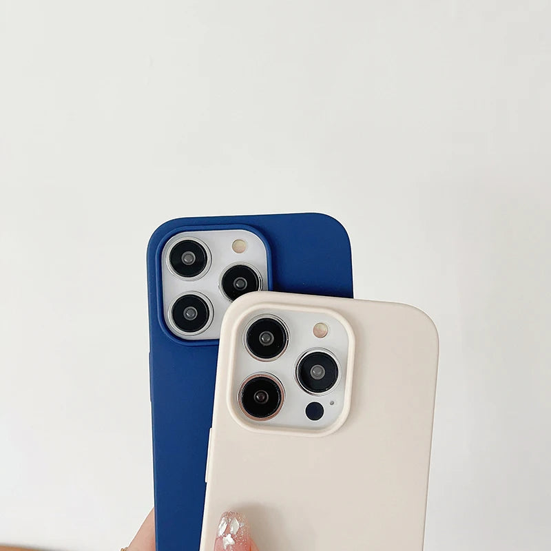 Luxury Candy Color Silicone Soft Case For iPhone 16 15 14 13 12 Pro Max Plus Mini 16+ Matte Ultra Thin Cover Frosted Shell Slim