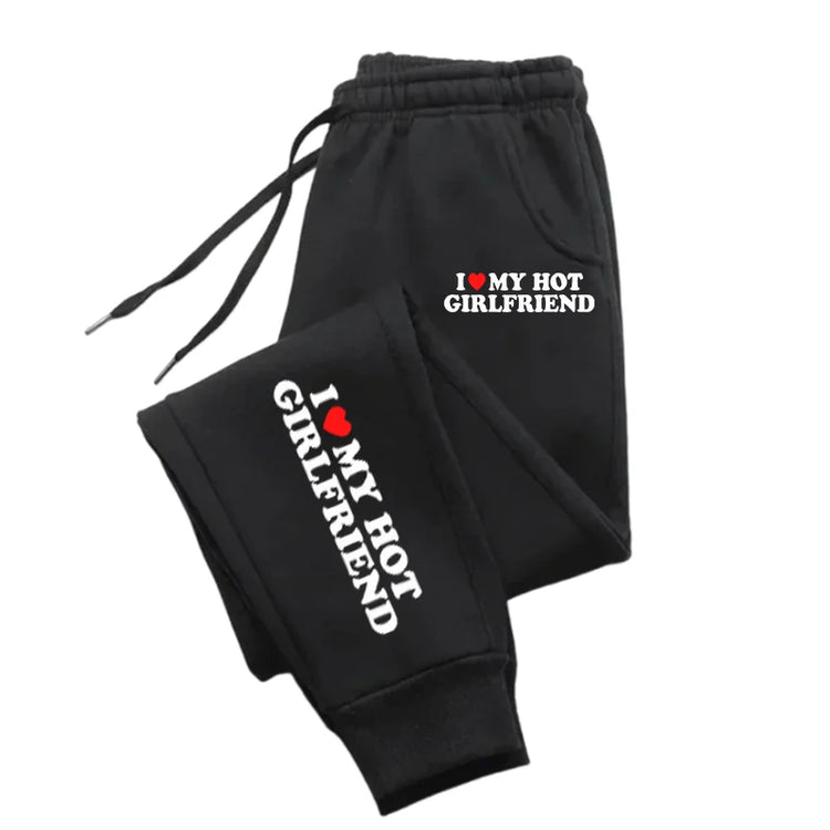 I Love My Hot Girlfriend Printing  Sweatpant Creative Fleece Sportpants Female Autumn Fashion Sweatpants For Women Sportswear