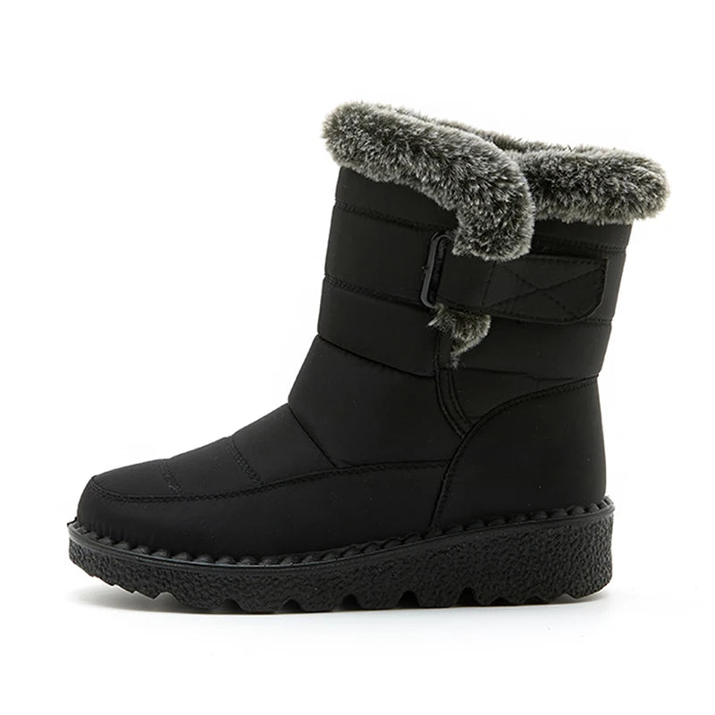 2026 Waterproof Snow Boots for Women Winter Shoes Faux Fur Plush Ankle Boots Woman Plus Size Non-Slip Warm Cotton Botas Mujer
