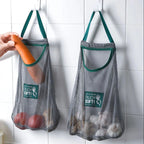 Reusable Hang Mesh Storage Bag With Smooth Edge‑Wrapped Handle Kitchen Fruit Vegetable Net Pouch Onion Garlic Potato Organizer