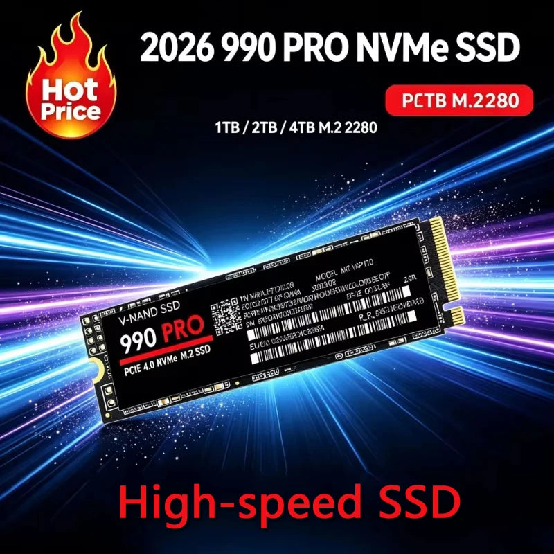 New M.2 990 PRO NVMe SSD PCIe Gen4 High Performance Internal Drive 2TB 4TB Storage Upgrade For Desktop Laptop