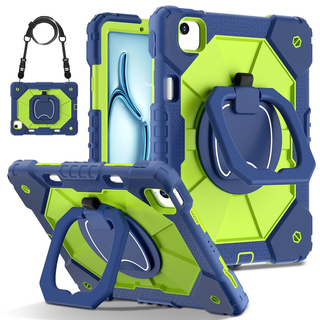 Armor Stand Shockproof Tablet Case For iPad Air 5 Air 6 A16 11th M3 Pro 11 12.9 13 10 Gen 10.5 10.2 9th 8th 6th 5th 9.7 Mini 7 6