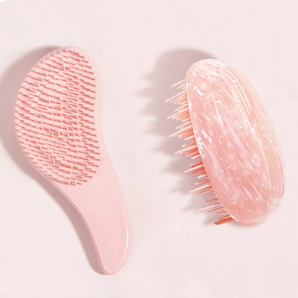 Mini Marble Shaped Egg Comb and Air Cushion Comb Sets Brush Scalp Massage Combs Wet & Dry Puffy & Smooth Detangling Hair Tools