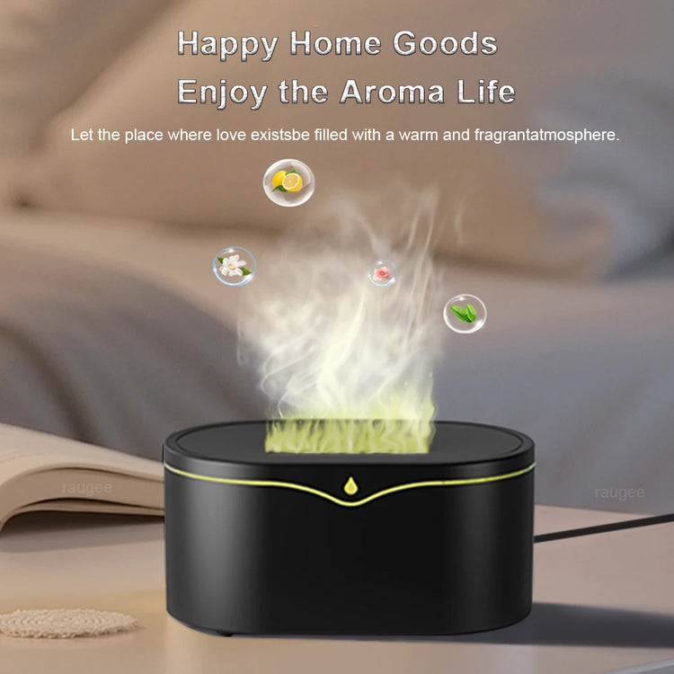 Flame Humidifier Aroma Diffuser Household Aromatherapy Fragrance Diffuser USB Fire Humidifier Essential Oil Diffuser for Room