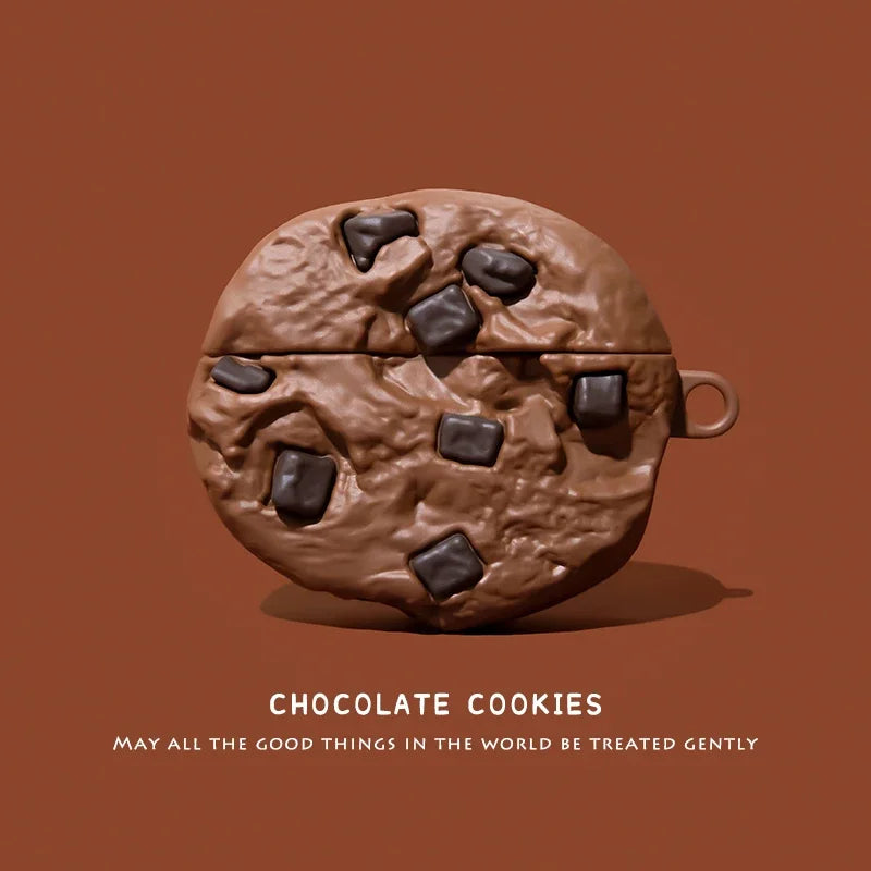 3D Chocolate Cookies Bread Case For AirPods 1 2 3 4 5 Pro Cartoon Cute Earphone Case For AirPods Pro2 Pro3 Silicone Soft Cover