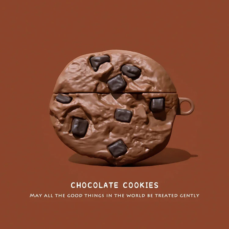 3D Chocolate Cookies Bread Case For AirPods 1 2 3 4 5 Pro Cartoon Cute Earphone Case For AirPods Pro2 Pro3 Silicone Soft Cover
