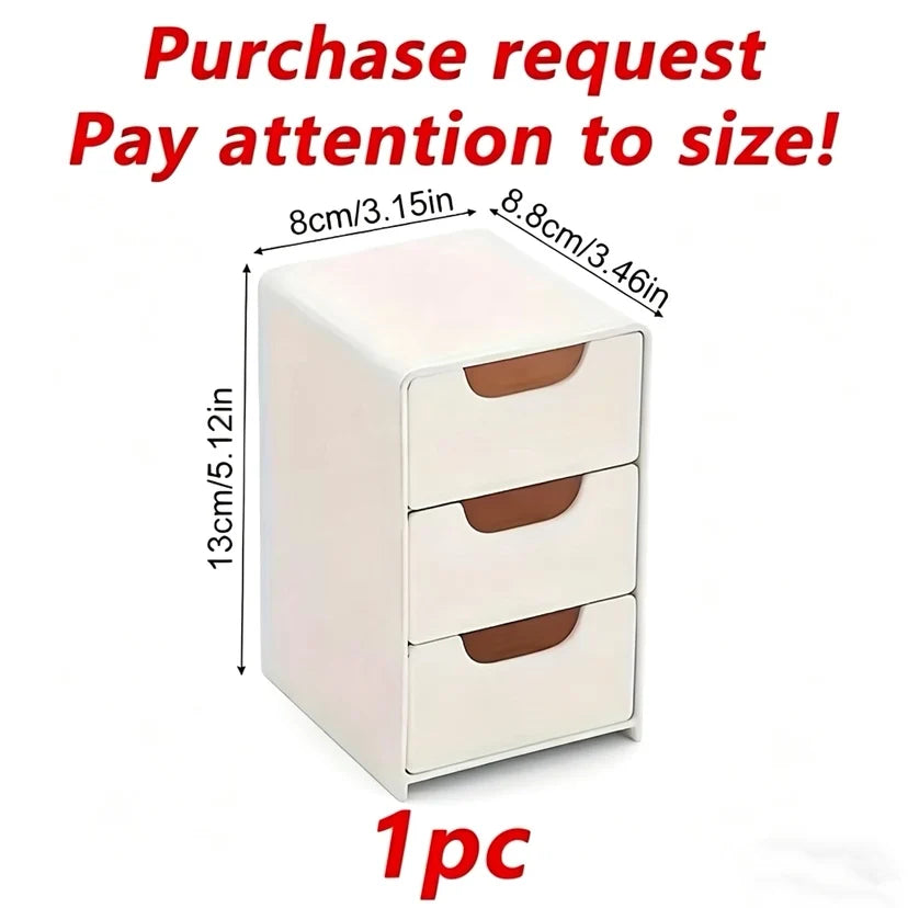 Chic 3-Tier Desk Organizer with Drawers - Ideal for Office Supplies, Jewelry & Cosmetics Storage - Portable Divider Box