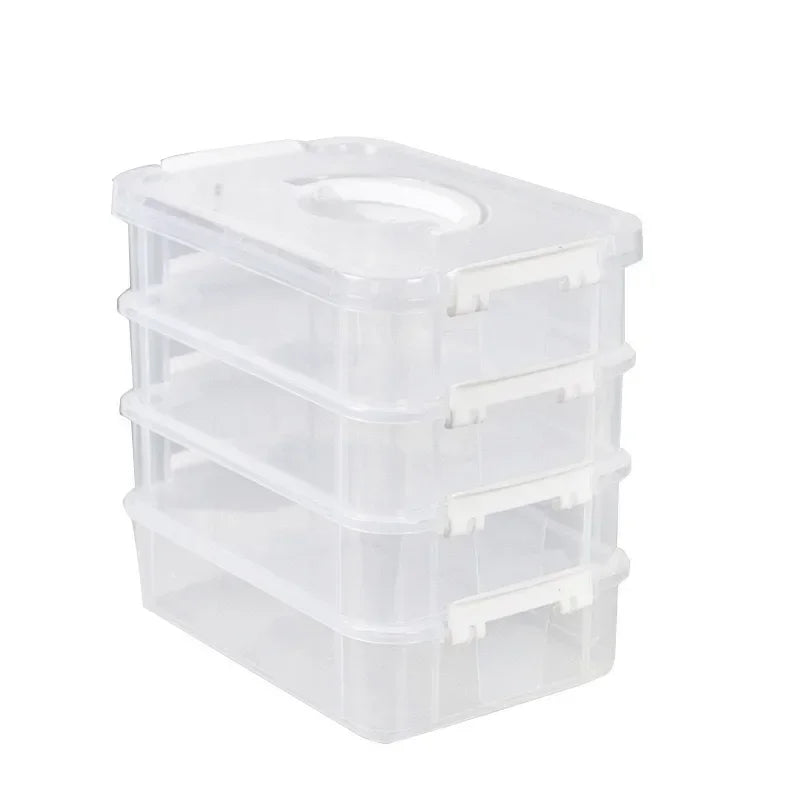 Building Blocks Storage Box Transparent Visibility Tool Classification Boxes Moisture-Proof Grid Drawer Stackable Casket