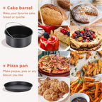 6/7/8 Inch Non-Stick Cake Pan Air Fryer & Oven Safe Mold with Handles Multi-Use Bakeware for Pizza/Cakes/Desserts Baking Tray