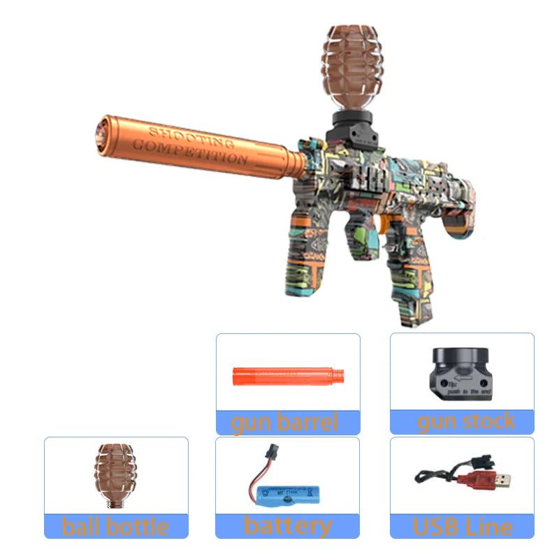 MP7 Electric Blaster Gun Toy Outdoor Rechargeable Automatic Shooting Gell Ball Bullet Pistol Game Interactive Toys For Adult