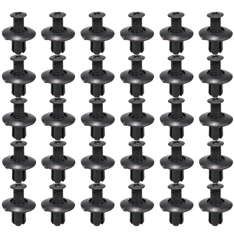 8mm Plastic Rivets Fasteners Screw Car Bumper Fender Black Rivet Car Fastener Clips for Toyota Focus Kia Nissan Yamaha