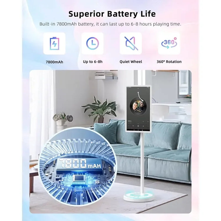 27 Inch Android Smart TV Touch Screen Interactive Display Movable Stand Charging Port Commercial Use Digital Signage Monitor