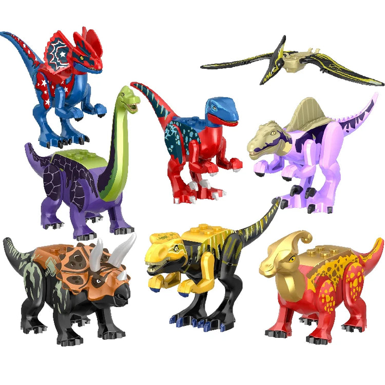 Jurassic Dinosaurs Spinosaurus Brick Figure Multiple Color Versions Articulated Limbs Collectible Dinosaur Toy Educational Toy