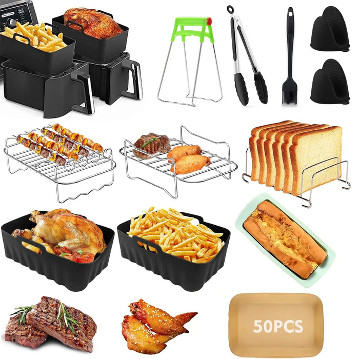 Air Fryer Accessories Set for  Ninja Foodi Max Dual Zone Air Fryer AF400EU/AF300EU/AF451EU  With Silicone Air Fryer Mold Baking